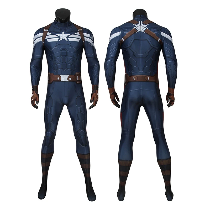 Captain America Costume Steve Rogers Jumpsuit Bodysuit Cosplay 1 Captain America Costume Steve Rogers Jumpsuit Bodysuit Cosplay