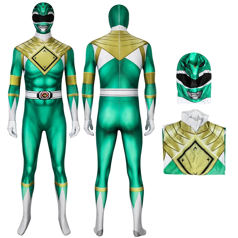 Adult Power Rangers Jumpsuit Mighty Morphin Power Rangers Cosplay Costume 5 Adult Power Rangers Jumpsuit Mighty Morphin Power Rangers Cosplay Costume - Image 5