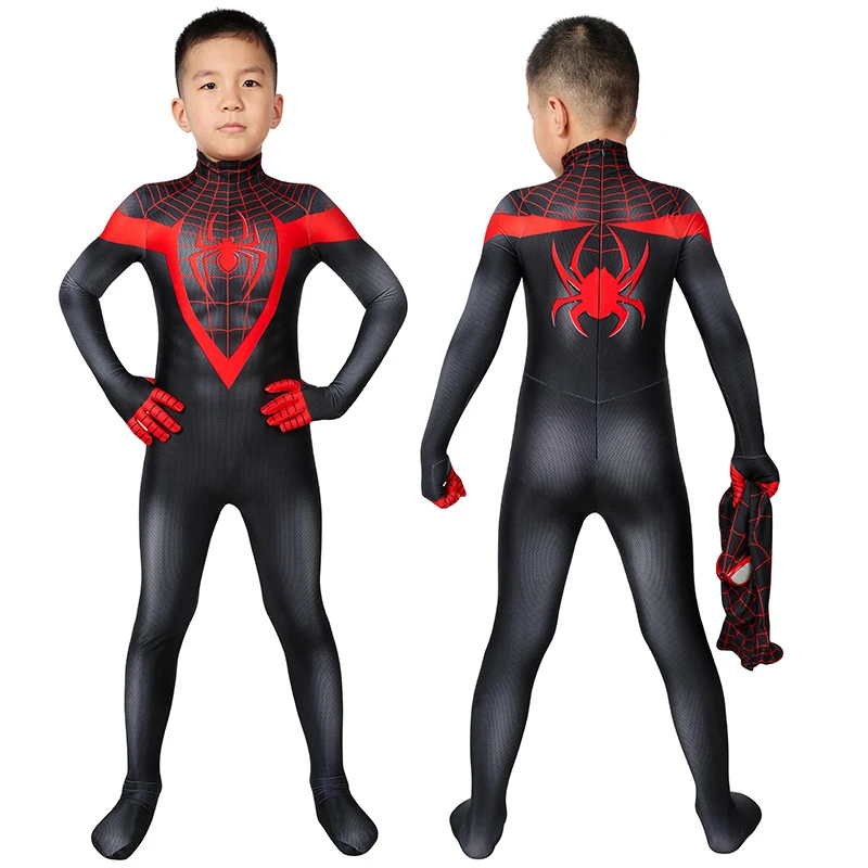 Kids Ultimate Spider Man Cosplay Costume Spiderman PS5 Miles Morales Jumpsuit 1 Kids Ultimate Spider Man Cosplay Costume Spiderman PS5 Miles Morales Jumpsuit