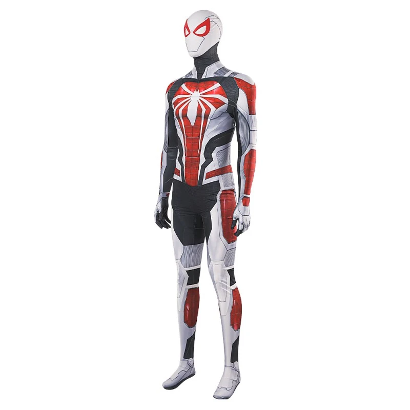 2023 Spiderman PS4 White Armor Jumpsuit Cosplay Costume 3 2023 Spiderman PS4 White Armor Jumpsuit Cosplay Costume - Image 3