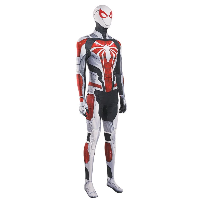 2023 Spiderman PS4 White Armor Jumpsuit Cosplay Costume 4 2023 Spiderman PS4 White Armor Jumpsuit Cosplay Costume - Image 4