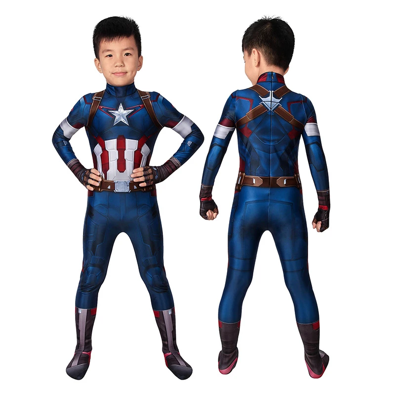 Kids Captain America Costume Avengers: Age Of Ultron Steven Rogers Cosplay Costume 1 Kids Captain America Costume Avengers: Age Of Ultron Steven Rogers Cosplay Costume