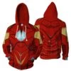 Iron Man Hoodie Unisex Avenger Cosplay Zip Up Sweatshirts