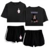 The Addams Family Crop Top T-shirt Wednesday Polyester Shorts