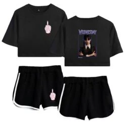The Addams Family Crop Top T-shirt Wednesday Polyester Shorts