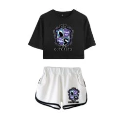 The Outcasts Crop Top Wednesday Addams Shorts T-shirt 27 The Outcasts Crop Top Wednesday Addams Shorts T-shirt -Cosplay Clothing Store 12 800x800 367