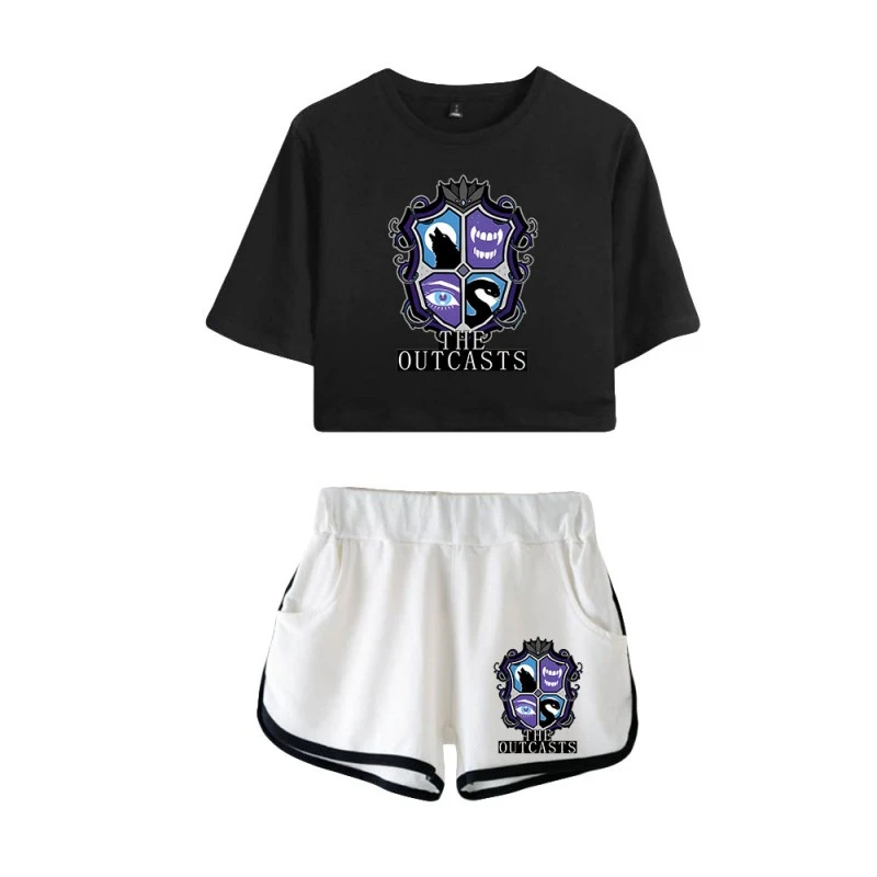 The Outcasts Crop Top Wednesday Addams Shorts T-shirt 12 The Outcasts Crop Top Wednesday Addams Shorts T-shirt - Image 12