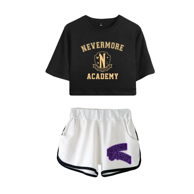 The Addams Family Wednesday T-shirt Nevermore Academy Shorts 12 The Addams Family Wednesday T-shirt Nevermore Academy Shorts - Image 12