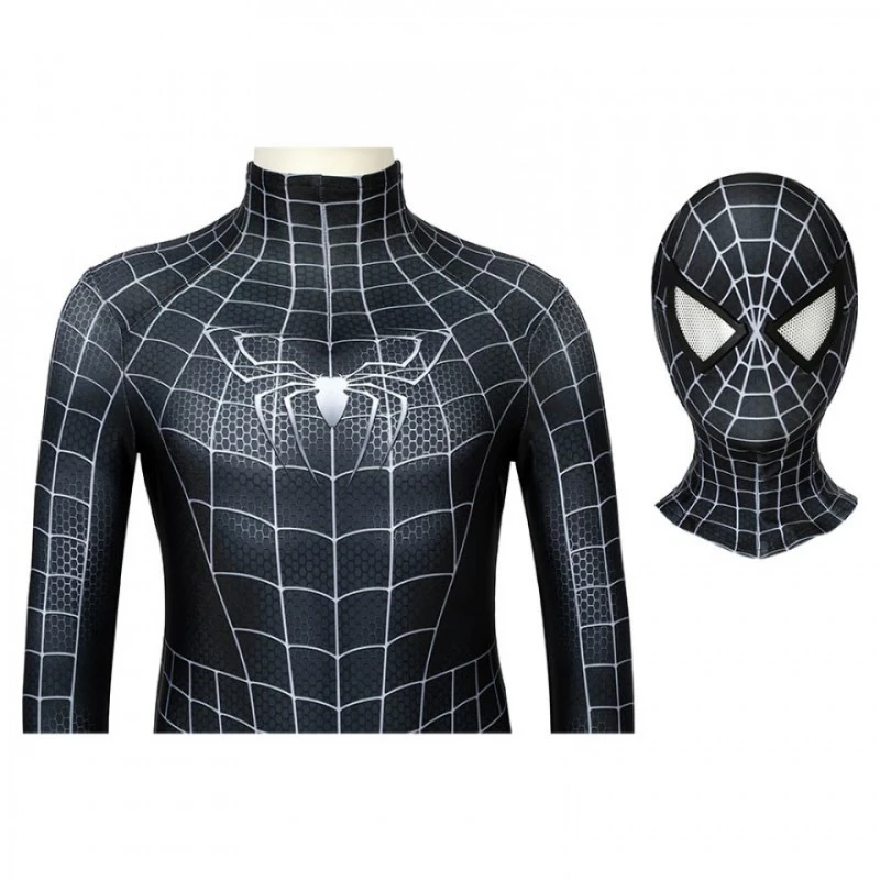 Spiderman 3 Eddie Brock Cosplay Costume Venom Jumpsuit For Kids 13 Spiderman 3 Eddie Brock Cosplay Costume Venom Jumpsuit For Kids - Image 13