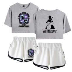 The Outcasts Crop Top Wednesday Addams Shorts T-shirt 28 The Outcasts Crop Top Wednesday Addams Shorts T-shirt -Cosplay Clothing Store 13 800x800 309