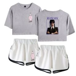The Addams Family Crop Top T-shirt Wednesday Polyester Shorts 28 The Addams Family Crop Top T-shirt Wednesday Polyester Shorts -Cosplay Clothing Store 13 800x800 310
