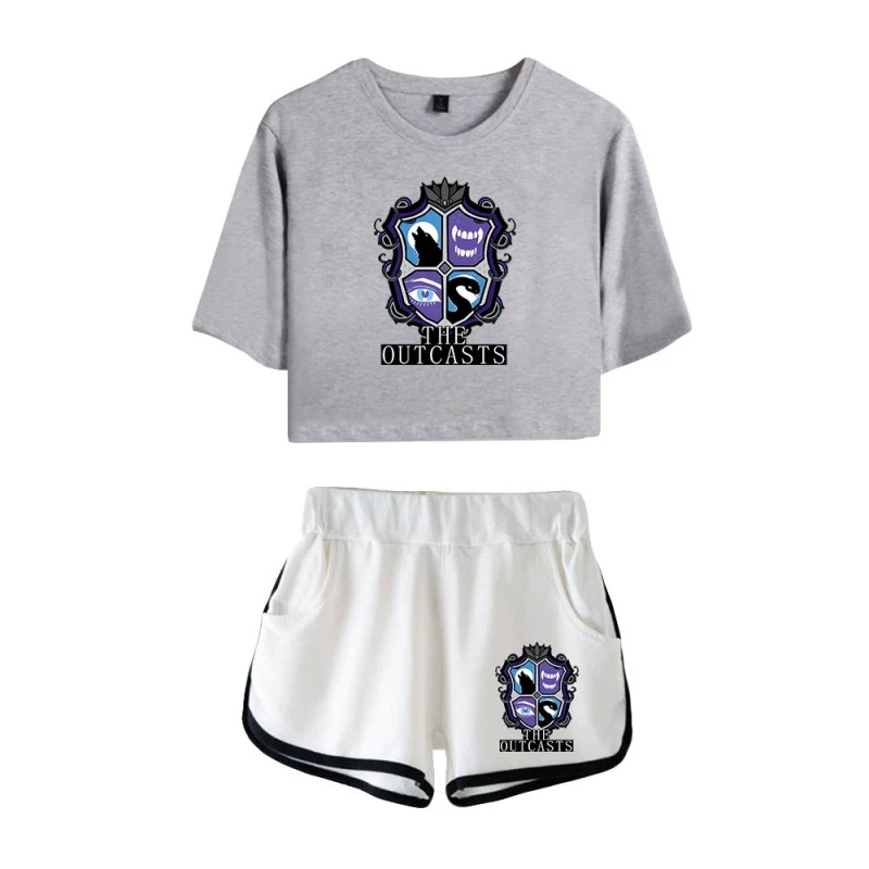 The Outcasts Crop Top Wednesday Addams Shorts T-shirt 14 The Outcasts Crop Top Wednesday Addams Shorts T-shirt - Image 14