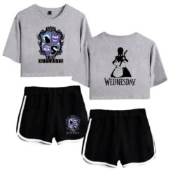 The Outcasts Crop Top Wednesday Addams Shorts T-shirt 30 The Outcasts Crop Top Wednesday Addams Shorts T-shirt -Cosplay Clothing Store 15 800x800 170