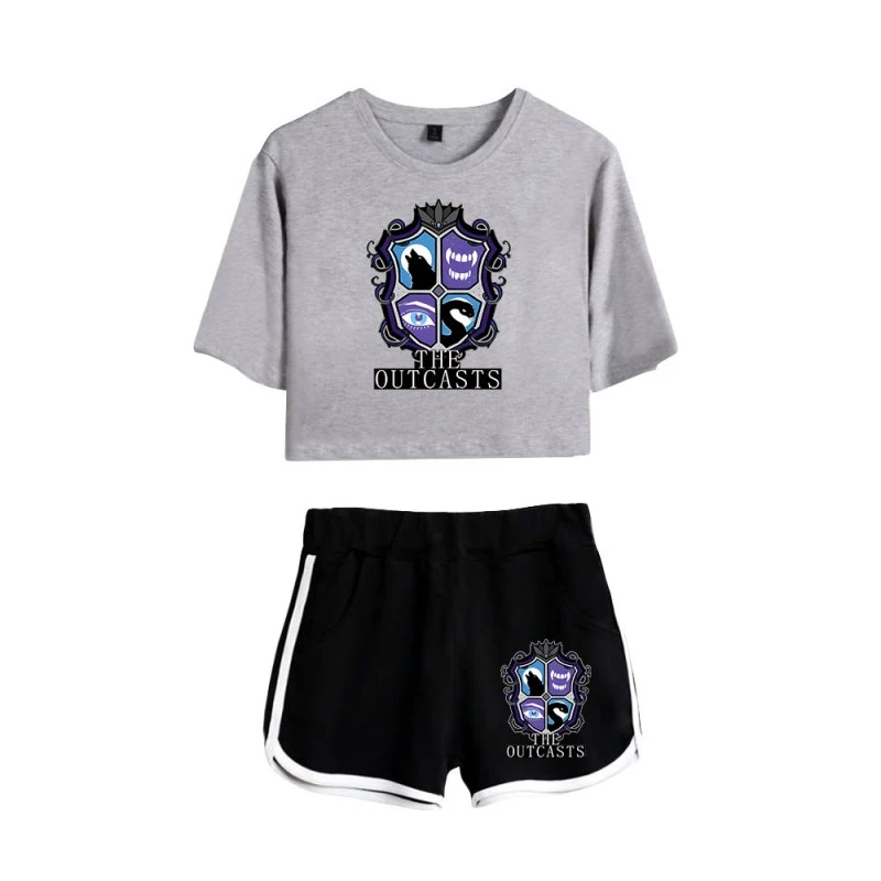 The Outcasts Crop Top Wednesday Addams Shorts T-shirt 16 The Outcasts Crop Top Wednesday Addams Shorts T-shirt - Image 16