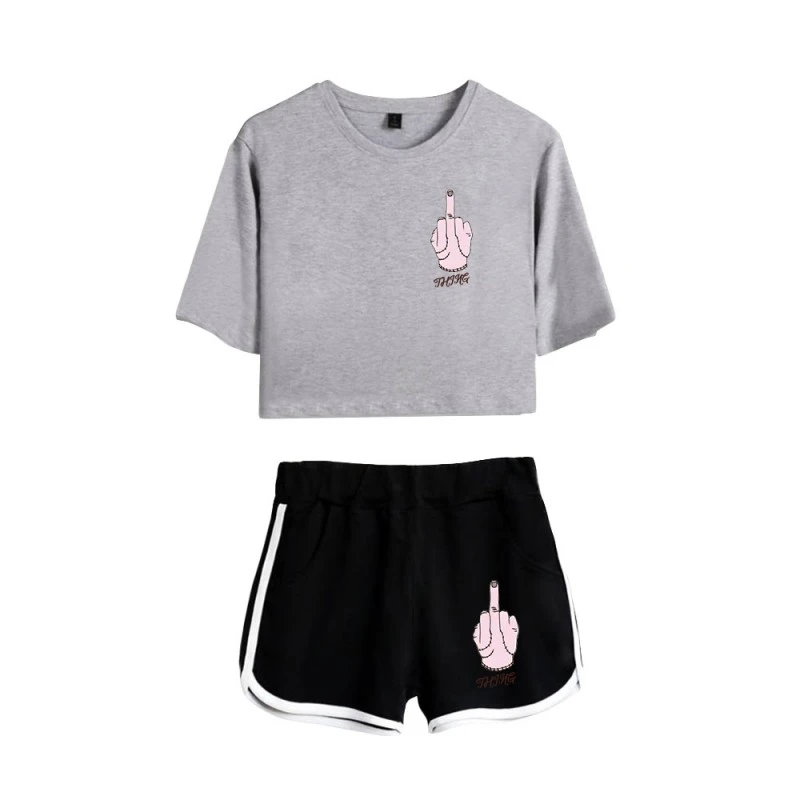 The Addams Family Crop Top T-shirt Wednesday Polyester Shorts 16 The Addams Family Crop Top T-shirt Wednesday Polyester Shorts - Image 16