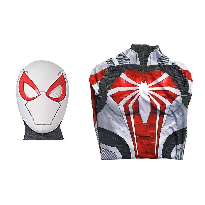 2023 Spiderman PS4 White Armor Jumpsuit Cosplay Costume 6 2023 Spiderman PS4 White Armor Jumpsuit Cosplay Costume - Image 6