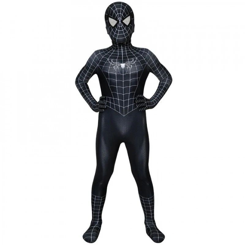 Spiderman 3 Eddie Brock Cosplay Costume Venom Jumpsuit For Kids 2 Spiderman 3 Eddie Brock Cosplay Costume Venom Jumpsuit For Kids - Image 2