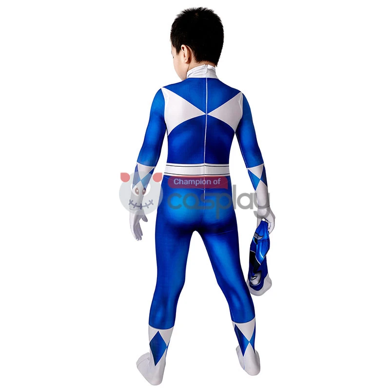 Blue Ranger Jumpsuit Mighty Morphin Power Rangers Cosplay Suit For Kids 2 Blue Ranger Jumpsuit Mighty Morphin Power Rangers Cosplay Suit For Kids - Image 2