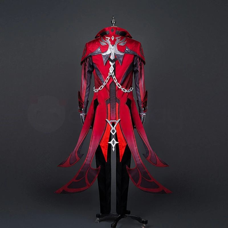 Genshin Impact Diluc Cosplay Costume Red Suit 2 Genshin Impact Diluc Cosplay Costume Red Suit - Image 2