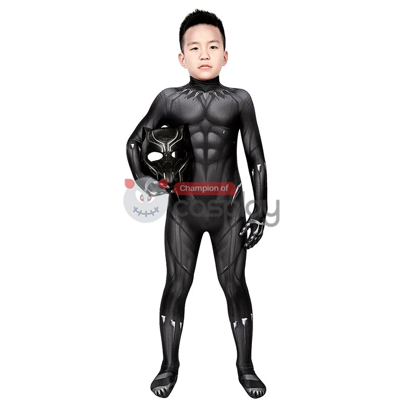 Black Panther Cosplay Costume T'Challa Jumpsuit For Kids 4 Black Panther Cosplay Costume T'Challa Jumpsuit For Kids - Image 4