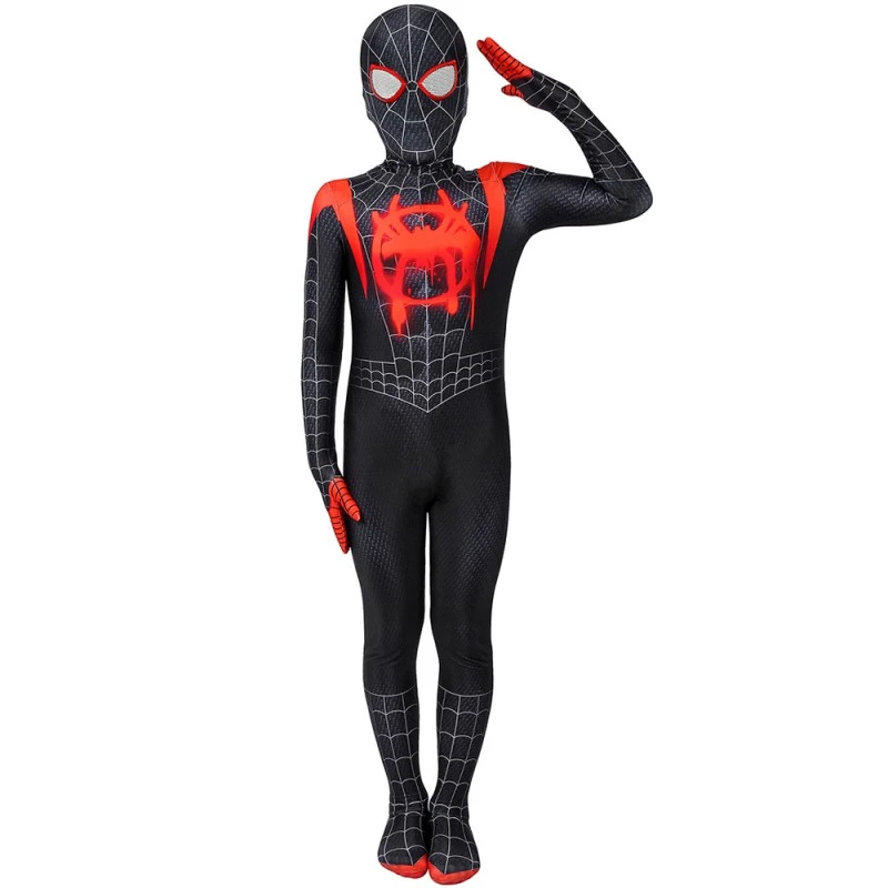 Kids Miles Morales Costume Spider-Man Into The Spider-Verse Cosplay Suit 4 Kids Miles Morales Costume Spider-Man Into The Spider-Verse Cosplay Suit - Image 4