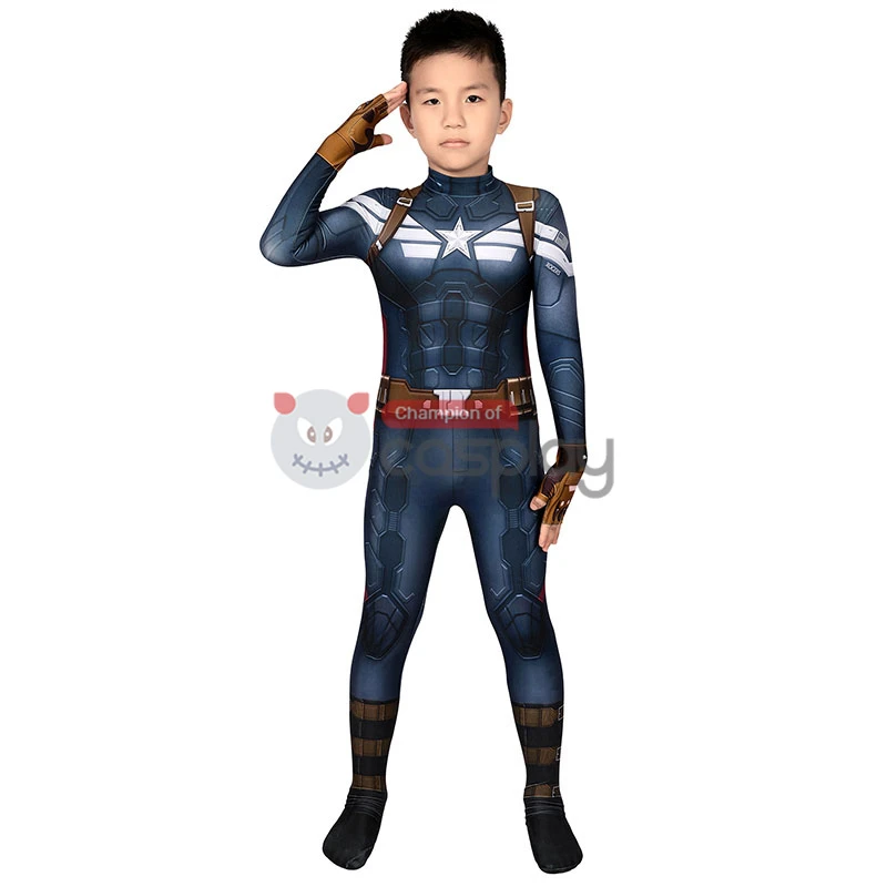 Captain America The Winter Soldier Steve Rogers Cosplay Jumpsuit For Kids 4 Captain America The Winter Soldier Steve Rogers Cosplay Jumpsuit For Kids - Image 4