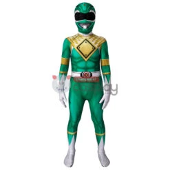 Mighty Morphin Power Rangers Cosplay Costume Green Ranger Jumpsuit For Kids