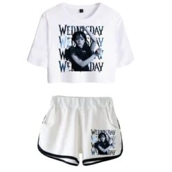 Wednesday Addams Crop Top T-shirt The Addams Family Shorts 10 Wednesday Addams Crop Top T-shirt The Addams Family Shorts -Cosplay Clothing Store 3 800x800 569