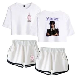 The Addams Family Crop Top T-shirt Wednesday Polyester Shorts 18 The Addams Family Crop Top T-shirt Wednesday Polyester Shorts -Cosplay Clothing Store 3 800x800 573