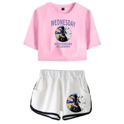 Womens Nevermore Academy T-shirt Wednesday Addams Polyester Shorts -Cosplay Clothing Store 3 800x800 576
