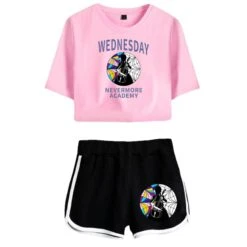 Womens Nevermore Academy T-shirt Wednesday Addams Polyester Shorts -Cosplay Clothing Store 4 800x800 570