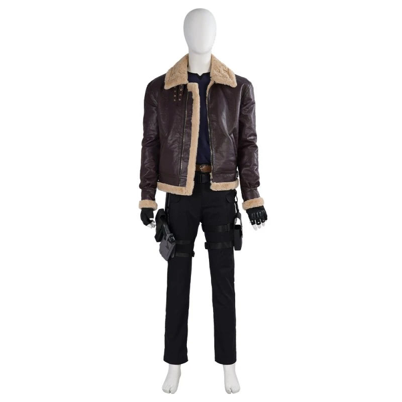Resident Evil 4 Remake Cosplay Costumes Leon S Kennedy Halloween Suit 4 Resident Evil 4 Remake Cosplay Costumes Leon S Kennedy Halloween Suit - Image 4