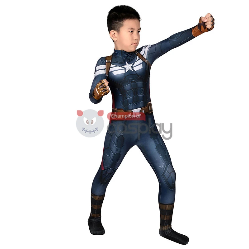 Captain America The Winter Soldier Steve Rogers Cosplay Jumpsuit For Kids 6 Captain America The Winter Soldier Steve Rogers Cosplay Jumpsuit For Kids - Image 6