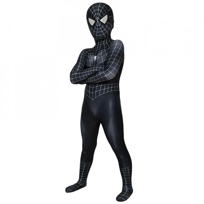 Spiderman 3 Eddie Brock Cosplay Costume Venom Jumpsuit For Kids 5 Spiderman 3 Eddie Brock Cosplay Costume Venom Jumpsuit For Kids - Image 5
