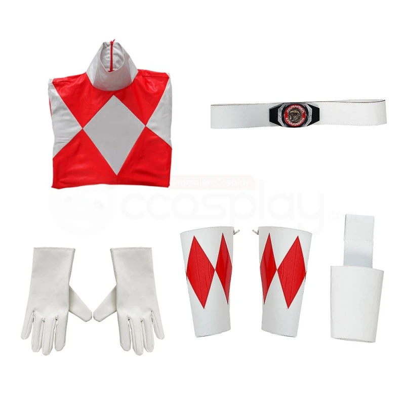 Red Ranger Costume Mighty Morphin Power Rangers Jason Lee Scott Cosplay Suit 5 Red Ranger Costume Mighty Morphin Power Rangers Jason Lee Scott Cosplay Suit - Image 5