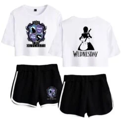 The Outcasts Crop Top Wednesday Addams Shorts T-shirt 20 The Outcasts Crop Top Wednesday Addams Shorts T-shirt -Cosplay Clothing Store 5 800x800 560