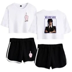 The Addams Family Crop Top T-shirt Wednesday Polyester Shorts 20 The Addams Family Crop Top T-shirt Wednesday Polyester Shorts -Cosplay Clothing Store 5 800x800 561