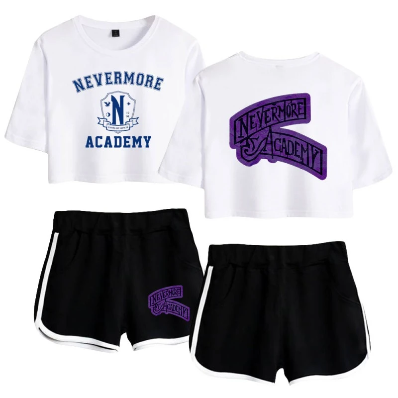 The Addams Family Wednesday T-shirt Nevermore Academy Shorts 5 The Addams Family Wednesday T-shirt Nevermore Academy Shorts - Image 5