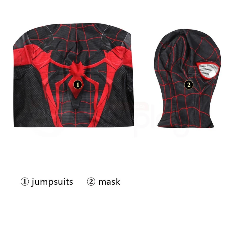 Spider-Man Miles Morales PS5 Cosplay Costume Spiderman Suit For Kids 6 Spider-Man Miles Morales PS5 Cosplay Costume Spiderman Suit For Kids - Image 6