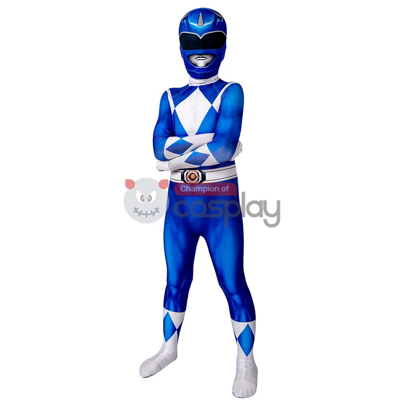 Blue Ranger Jumpsuit Mighty Morphin Power Rangers Cosplay Suit For Kids 5 Blue Ranger Jumpsuit Mighty Morphin Power Rangers Cosplay Suit For Kids - Image 5