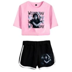 Wednesday Addams Crop Top T-shirt The Addams Family Shorts 13 Wednesday Addams Crop Top T-shirt The Addams Family Shorts -Cosplay Clothing Store 6 800x800 521