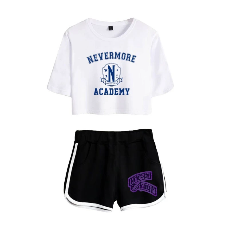 The Addams Family Wednesday T-shirt Nevermore Academy Shorts 6 The Addams Family Wednesday T-shirt Nevermore Academy Shorts - Image 6