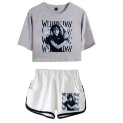 Wednesday Addams Crop Top T-shirt The Addams Family Shorts 14 Wednesday Addams Crop Top T-shirt The Addams Family Shorts -Cosplay Clothing Store 7 800x800 514