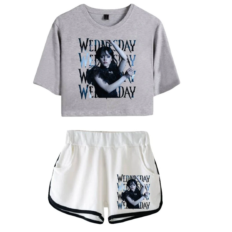 Wednesday Addams Crop Top T-shirt The Addams Family Shorts 7 Wednesday Addams Crop Top T-shirt The Addams Family Shorts - Image 7