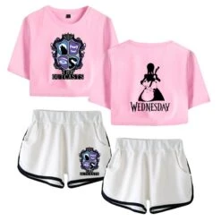 The Outcasts Crop Top Wednesday Addams Shorts T-shirt 22 The Outcasts Crop Top Wednesday Addams Shorts T-shirt -Cosplay Clothing Store 7 800x800 517
