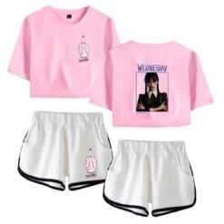 The Addams Family Crop Top T-shirt Wednesday Polyester Shorts 22 The Addams Family Crop Top T-shirt Wednesday Polyester Shorts -Cosplay Clothing Store 7 800x800 518