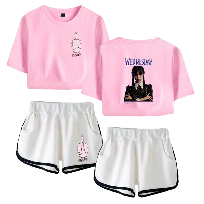The Addams Family Crop Top T-shirt Wednesday Polyester Shorts 7 The Addams Family Crop Top T-shirt Wednesday Polyester Shorts - Image 7