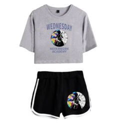 Womens Nevermore Academy T-shirt Wednesday Addams Polyester Shorts -Cosplay Clothing Store 8 800x800 516