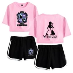 The Outcasts Crop Top Wednesday Addams Shorts T-shirt 24 The Outcasts Crop Top Wednesday Addams Shorts T-shirt -Cosplay Clothing Store 9 800x800 478
