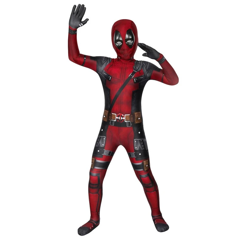 Kids Deadpool Cosplay Costume Deadpool Jumpsuit Full Set 6 Kids Deadpool Cosplay Costume Deadpool Jumpsuit Full Set - Image 6